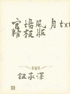 官场风月txt精校版