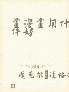 画漫画用什么软件好