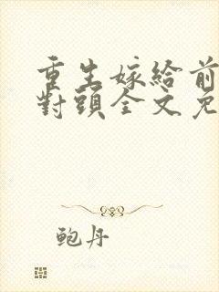 重生嫁给前夫死对头全文免费阅读