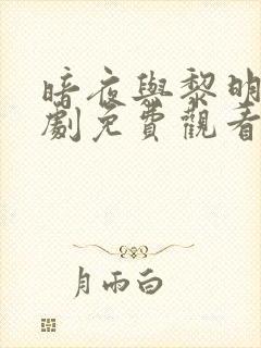 暗夜与黎明电视剧免费观看全集高清