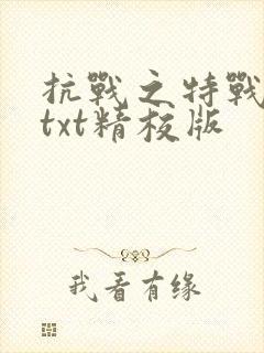 抗战之特战兵王txt精校版