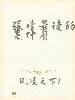 张晴最后的结局是什么