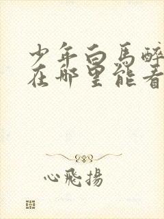 少年白马醉春风在哪里能看封面