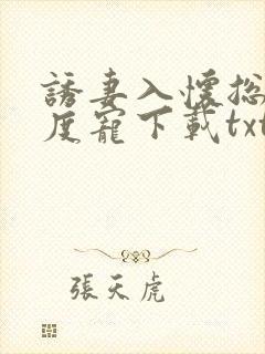 诱妻入怀总裁深度宠下载txt