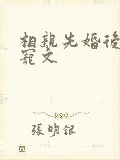 相亲先婚后爱甜宠文