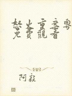 怒火重案粤语版免费观看封面
