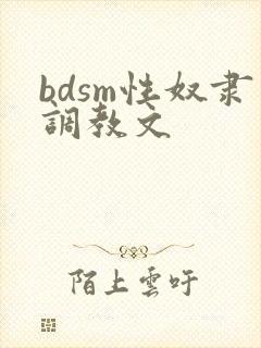 bdsm性奴隶调教文