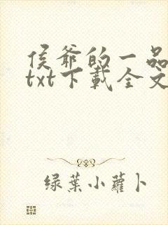 侯爷的一品嫡妃txt下载全文免费下载