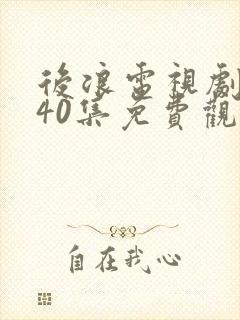 后浪电视剧全集40集免费观看