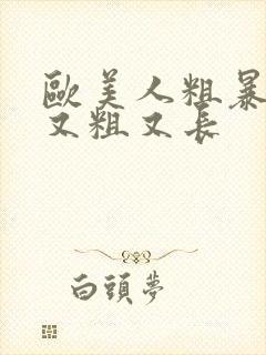 欧美人粗暴黑人又粗又长