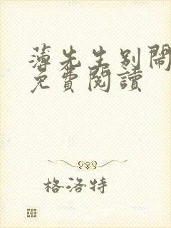 薄先生别闹全文免费阅读
