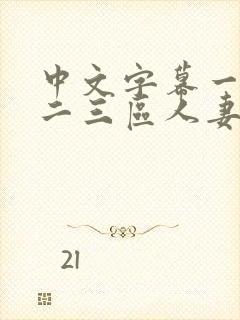 中文字幕一二区二三区人妻专区