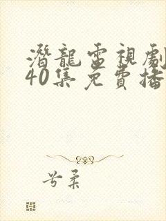 潜龙电视剧全集40集免费播放西瓜封面