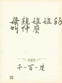 母亲姐姐的丈夫叫什么