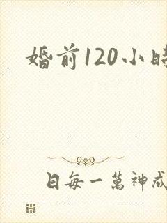 婚前120小时封面