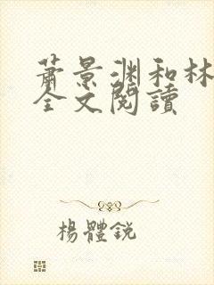 萧景渊和林砚书全文阅读