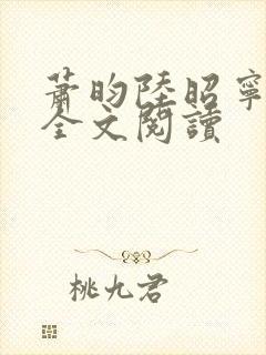 萧昀陆昭宁在线全文阅读封面
