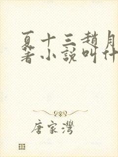 夏十三赵月荣原著小说叫什么名字