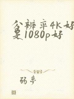 分辨率4k好还是1080p好