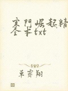 寒门崛起精校版全本txt