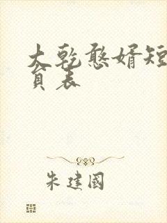 大乾憨婿短剧演员表