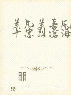叶凡叶长风一门十忠烈沧海残阳封面