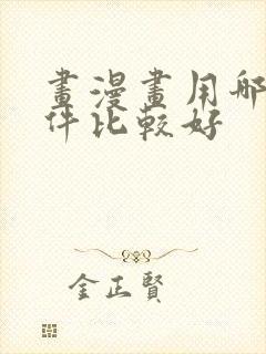画漫画用哪个软件比较好