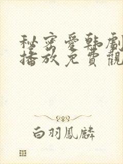 秘密爱韩剧在线播放免费观看