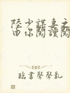 陆少谋妻之婚不由你阅读阅读全文