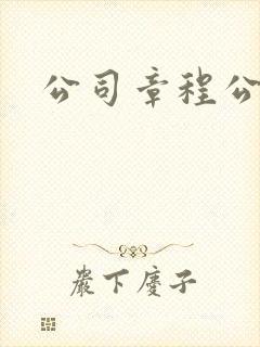 公司章程公司法