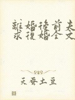 离婚后前夫哭着求复婚全文阅读