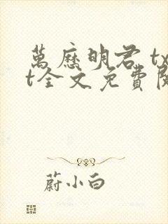 万历明君 txt全文免费阅读