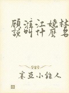 顾淮江娆林澈小说叫什么名字