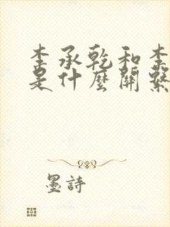 李承乾和李世民是什么关系