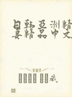 日韩亚洲精品人妻精品中文字幕
