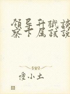 领导升职谈话考察下属该说什么