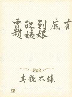 贾政到底有多爱赵姨娘