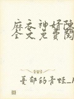 麻衣神婿陈黄皮全文免费阅读封面