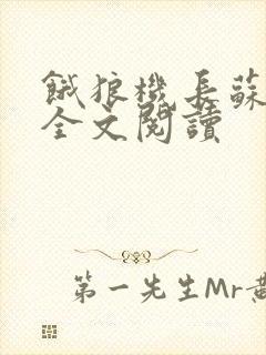 饿狼机长苏沫沫全文阅读