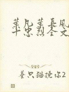 叶凡叶长风一门十忠烈全文在线阅读封面