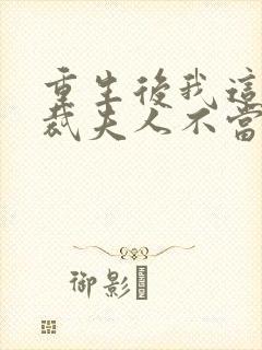 重生后我这个总裁夫人不当了