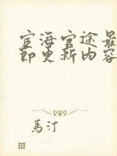 宦海官途最新章节更新内容是什么呢封面