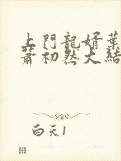 上门龙婿叶辰,萧初然大结局