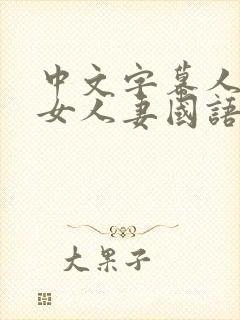 中文字幕人妻熟女人妻国语