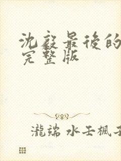 沈毅最后的结局完整版