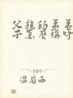 父亲的弟弟的妻子怎么称呼
