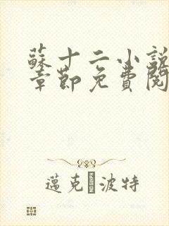 苏十二小说最新章节免费阅读全文