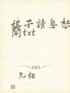娘子请息怒笔趣阁txt