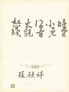 怒火12小时在线观看免费观看中文版