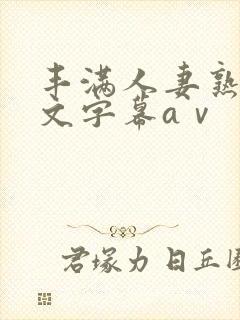 丰满人妻熟女中文字幕aⅴ